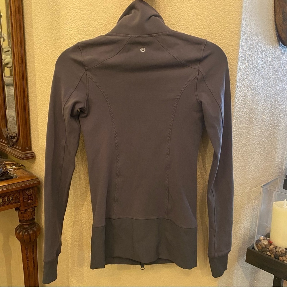 LULULEMON Women Gray Nice Asana Zipped Jacket Size 2 - Picture 5 of 8